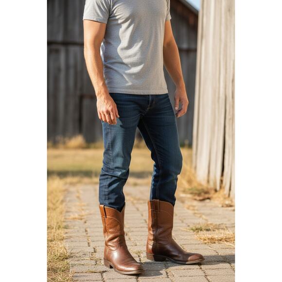 Vintage Justin Boots 3082 Brown Leather Western Cowboy Boots Men’s 6.5D Made USA - Picture 11 of 16